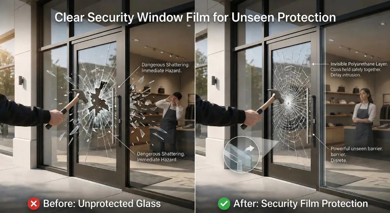Commercial Security Window Film DFW | Safety Film for Offices